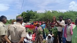 திருப்பரங்குன்றம் வெள்ளைக்கல் பகுதியில் விவசாயத்திற்கு முறையாக தண்ணீர் வழங்காத மாநகராட்சி அதிகாரிகளை கண்டித்து கையில் கீரை கட்டுடன் விவசாயிகள் சாலையில் அமர்ந்து போராட்டம்…